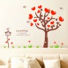 Red Heart Love Tree Vinyl Wall Art Decals